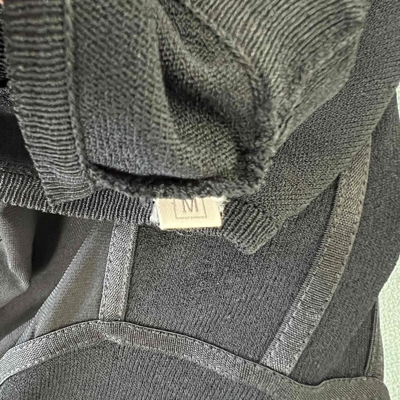 Max Mara Size Medium Maxi Dress Black Knit Sleeveless Scoop Neck Piping Detail - Picture 6 of 10